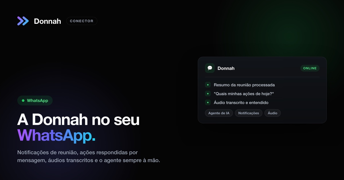 Conector WhatsApp: a Donnah no seu aplicativo de mensagens