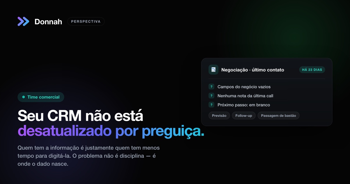 Seu CRM não está desatualizado por preguiça