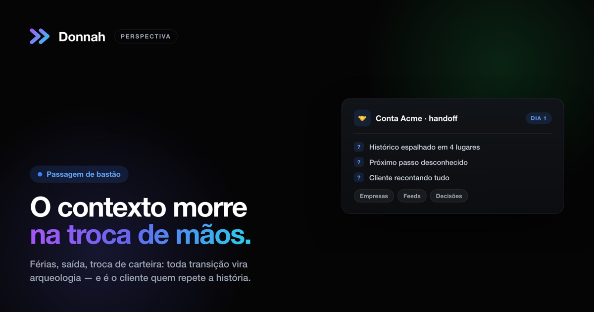 Passagem de bastão é onde o contexto morre
