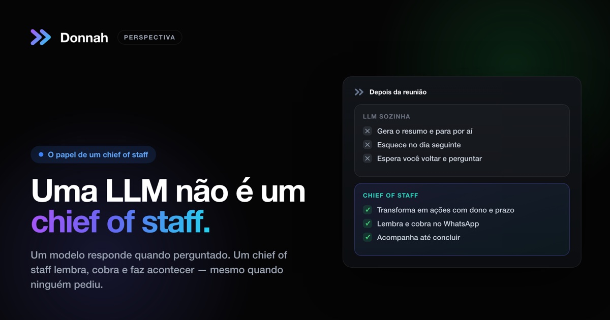 Porque uma LLM sozinha não é um chief of staff