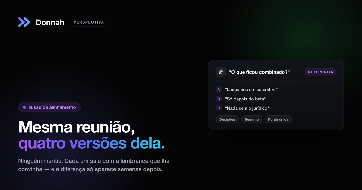 Mesma reunião, quatro versões dela
