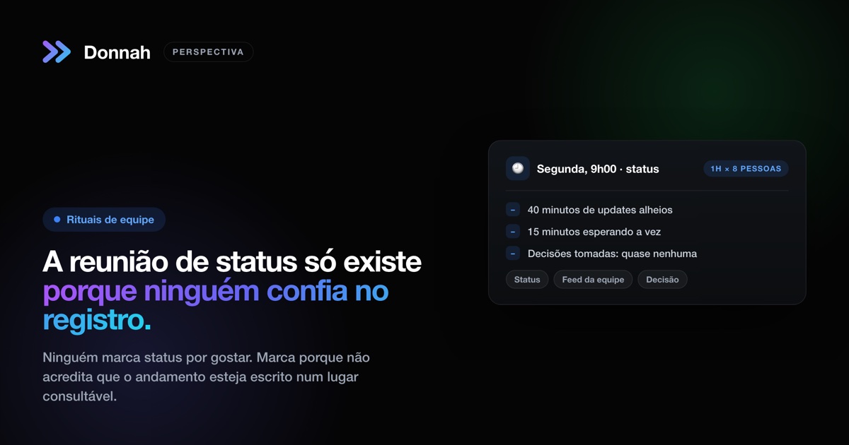 A reunião de status só existe porque ninguém confia no registro